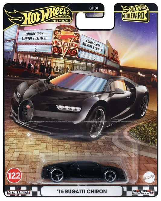 Hot Wheels Premium 16 Bugatti Chiron Black