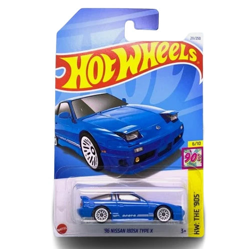 Hot Wheels '96 Nissan 180SX Type X Blue 1:64 Scale Die-Cast Model